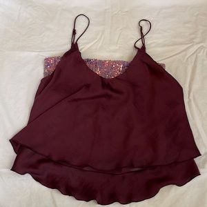 Free People NWT Sequin Satin Tank